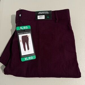 Mario Serrani Textured Pull On Pants, Burgundy, Women’s Size XL